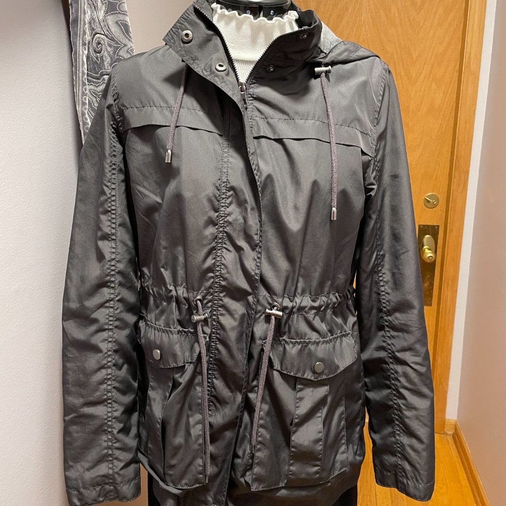 Car Length, Raincoat with hood, Charcoal (Item#1099)